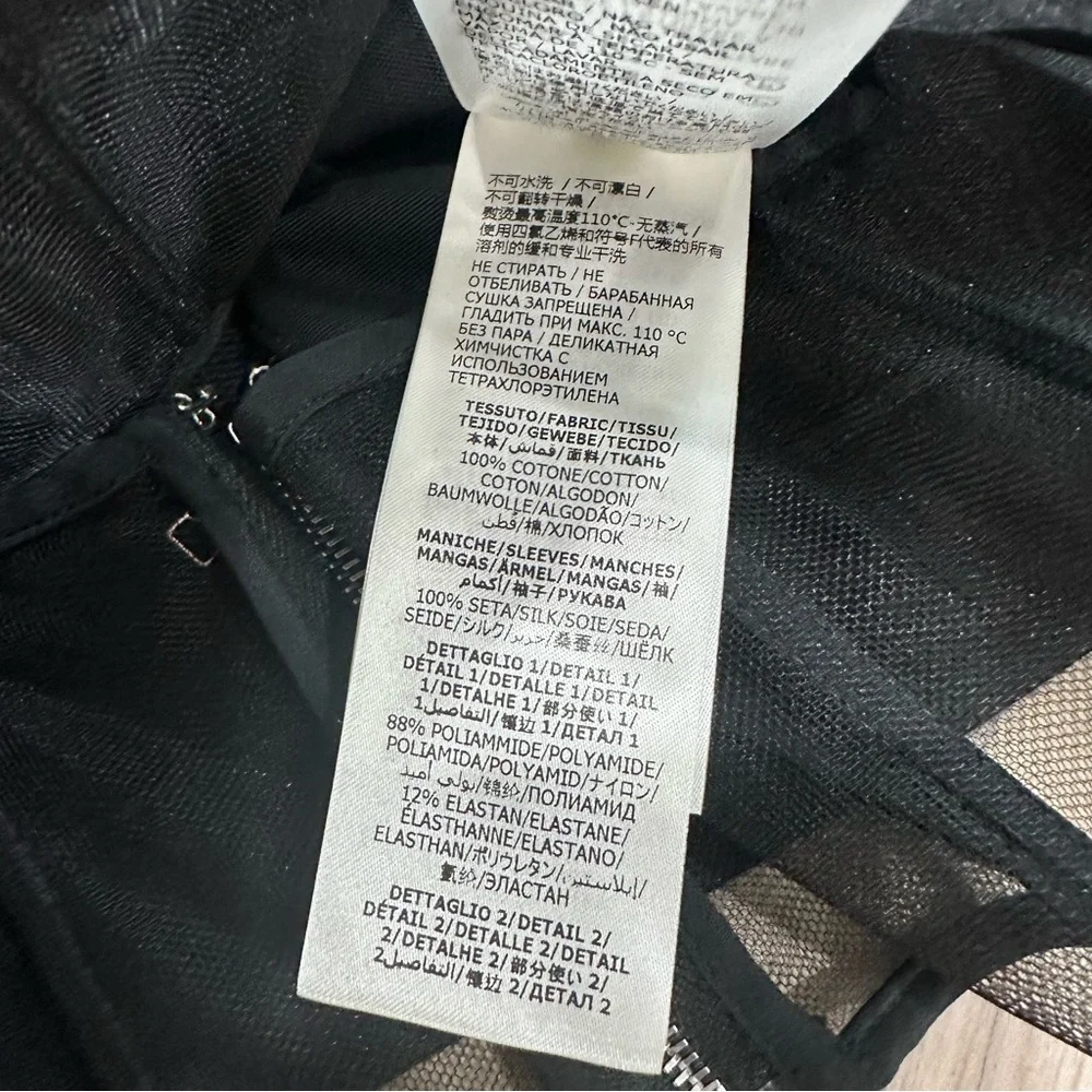 NWT ALEXANDER McQueen organic sweatshirt top tulle corset crop mesh black 40 - Picture 9 of 11